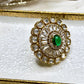 Maha Rani Gold plated antique finish kundan bold ring