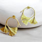Ginkgo Leaf Hoop Earrings | Botanical Statement Earrings | Minimal Nature Inspired Jewelry