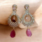 Rose Gold Pink Drop Chandelier Earrings | CZ Bridal Statement Earrings | Wedding & Party Jewelry