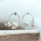 Ginkgo Leaf Hoop Earrings | Botanical Statement Earrings | Minimal Nature Inspired Jewelry