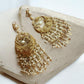 Royal Pearl Crescent Chandelier Earrings | Long Indian Jhumka Earrings | Bridal Traditional Jewelry women gift