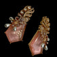 Statement Drop Earrings | Gold Tone Designer Earrings | Elegant Party & Wedding Jewelry
