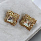 Vintage Square Kundan Stud Earrings | Crystal Statement Studs | Indian Minimal Jewelry