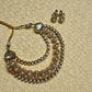 Bollywood India Pakistani kundan necklace multi layered with earrings.