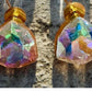 Iridescent Swarovski Stud  Earrings | Geometric  Earrings | Minimal Statement Jewelry