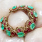 Mint green & Ruby Link Bracelet | Vintage-Inspired Statement Bracelet | Bridal Heirloom Style Jewelry