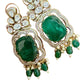 Emerald Green monzonite Choker Set | Bridal Necklace & Earrings | Traditional Wedding Jewelry