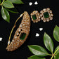 Regal Green monzonite Choker Set with Matching Stud Earrings | Vintage Bridal Statement Jewelry