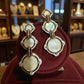 Mother of pearls Earrings with Gold Tone Setting - Indian Traditional Jewelry