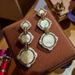 Mother of pearls Earrings with Gold Tone Setting - Indian Traditional Jewelry