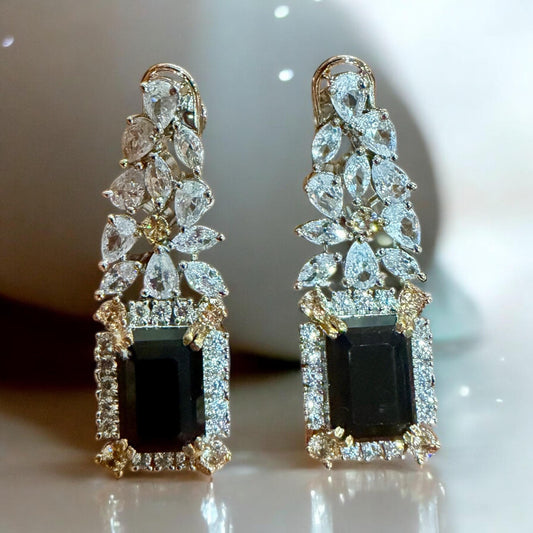 Emerald Cut Crystal Drop Earrings | Bridal Statement Jewelry