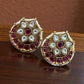 Floral Kundan Stud Earrings | Ruby & Pearl Indian Jewelry