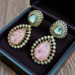 Pink Stone Teardrop Earrings | Gold Tone Kundan Bridal Jewelry