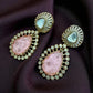 Pink Stone Teardrop Earrings | Gold Tone Kundan Bridal Jewelry