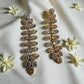 Crystal Leaf Drop Earrings | Silver Tone Bridal Jewelry