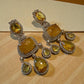 Yellow doublet Drop designer high end Earrings | 22K Gold Plated Bridal/party Jewelry