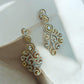 Rose Gold Paisley Chandelier Earrings | Long CZ Statement Earrings | Wedding Jewelry