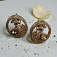 Peacock Motif Round Stud Earrings | Vintage Kundan Style Bird Earrings in Gold Finish
