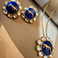 Lion gold plated set with Monzonite stones