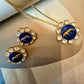 Lion gold plated set with Monzonite stones