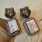 Bollywood Glam: Luxury Earrings Cz stones with lion head antique finish