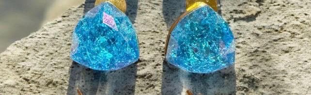 Iridescent Swarovski Stud  Earrings | Geometric  Earrings | Minimal Statement Jewelry