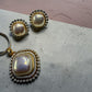 Pearl Stud Earrings and Pendant Set with Gold Plated Chain, Elegant Statement Jewelry