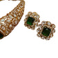 Regal Green monzonite Choker Set with Matching Stud Earrings | Vintage Bridal Statement Jewelry