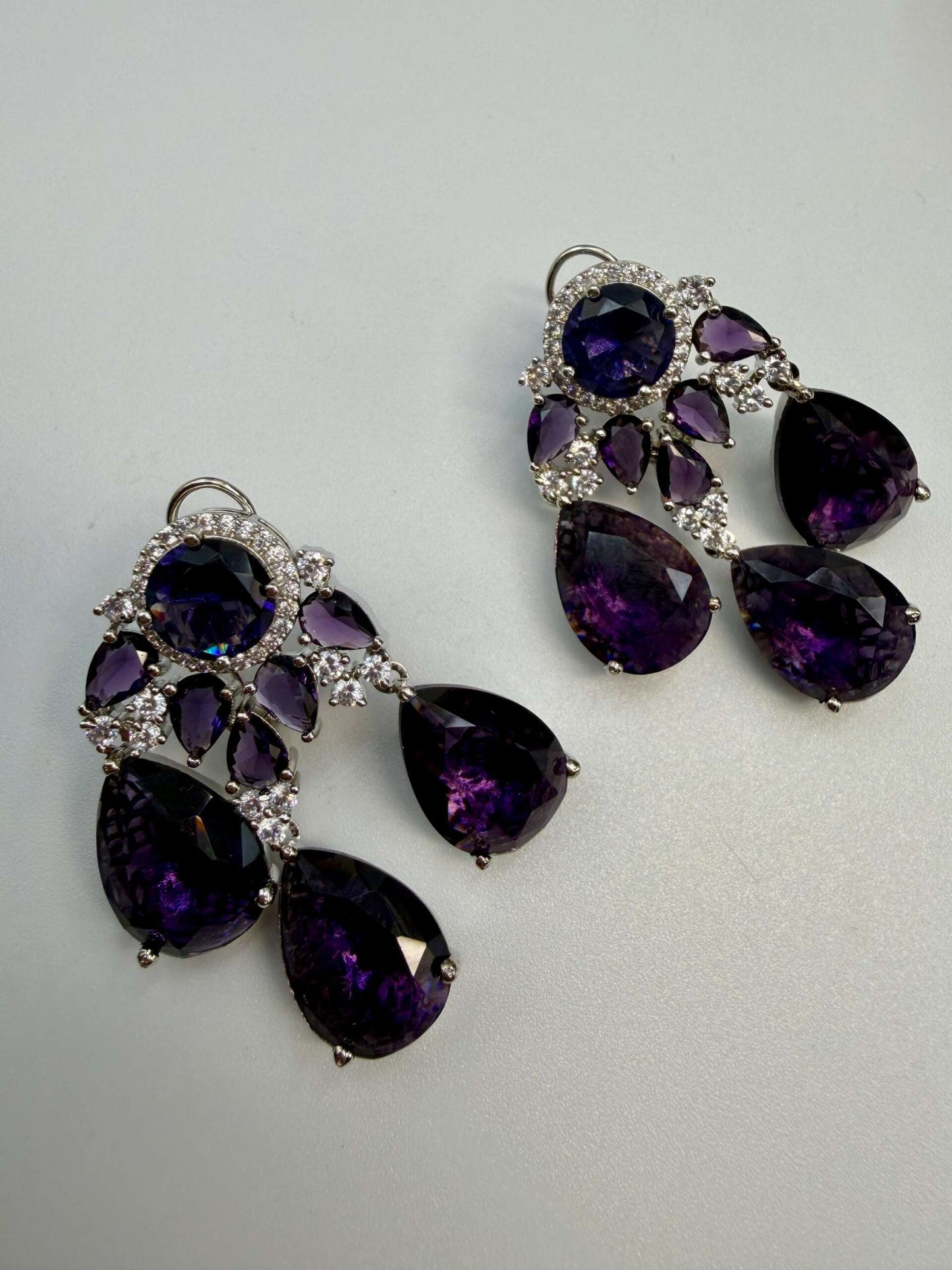 Multi Gemstone Drop Earrings with Yellow Citrine and Teal Quartz, Luxury Statement Jewelry