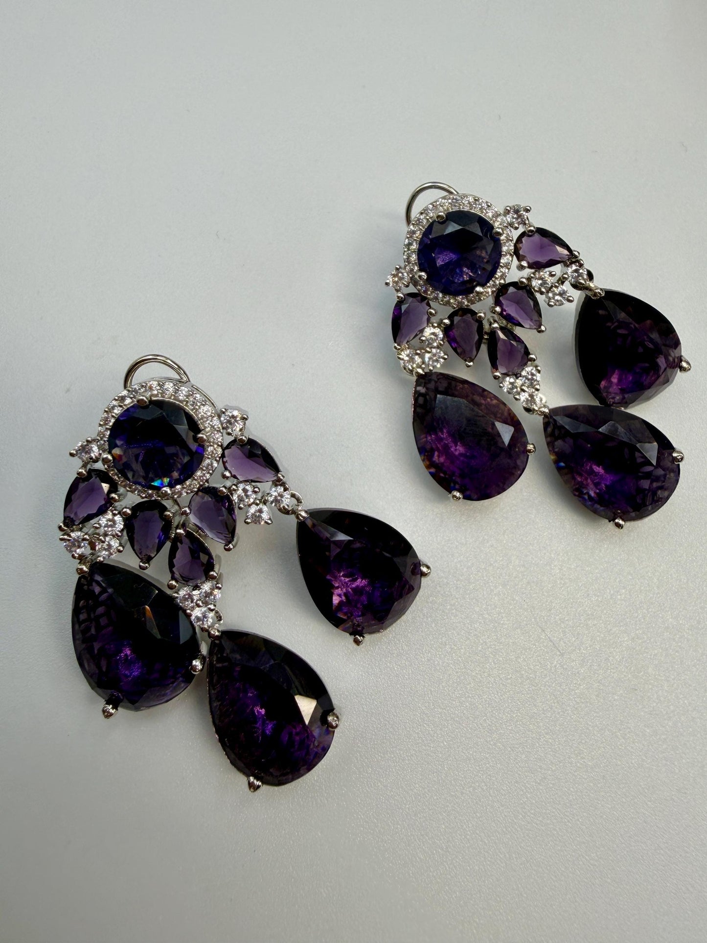 Multi Gemstone Drop Earrings with Yellow Citrine and Teal Quartz, Luxury Statement Jewelry