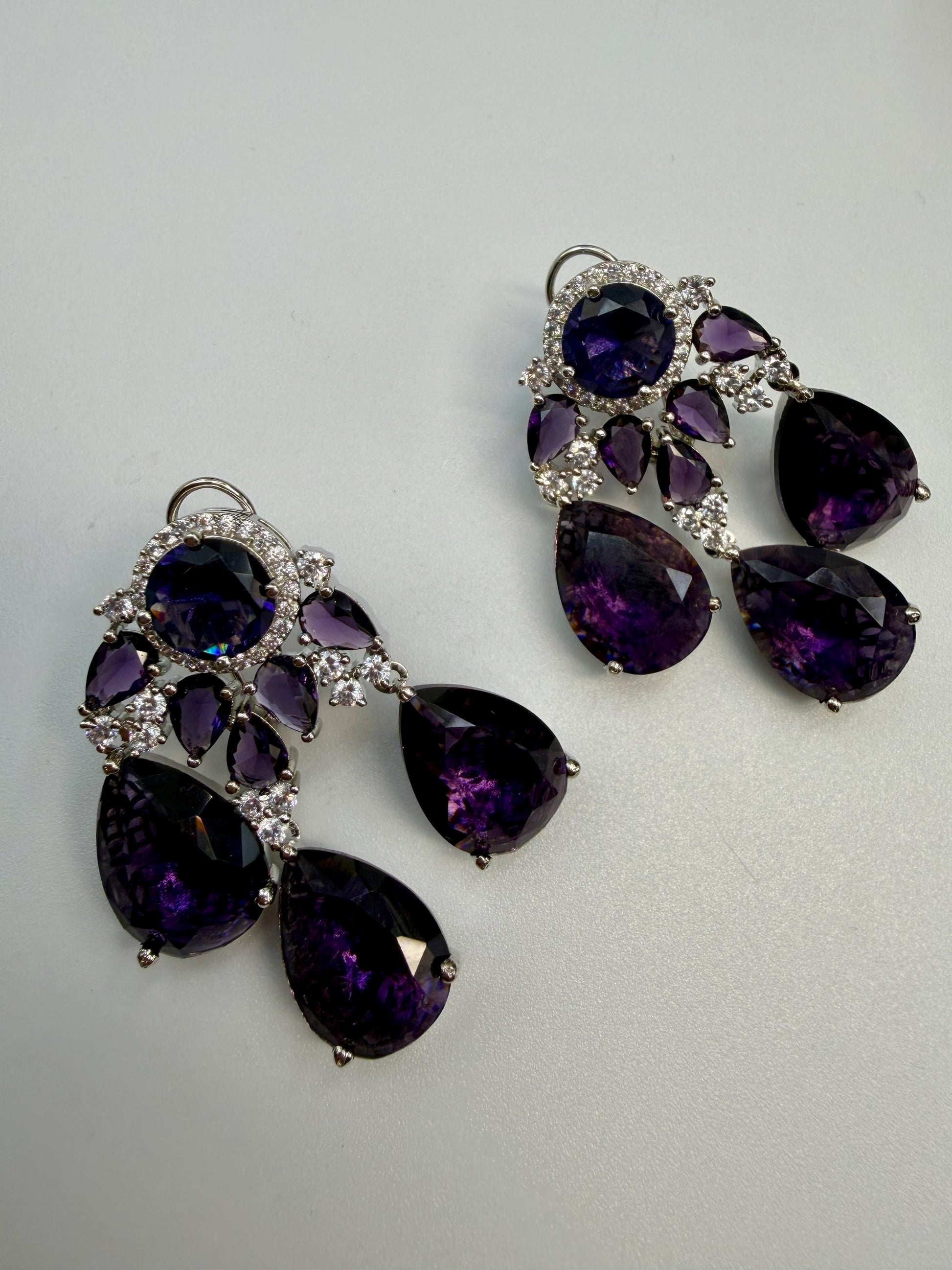 Multi Gemstone Drop Earrings with Yellow Citrine and Teal Quartz, Luxury Statement Jewelry