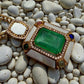 Verdant Stone Pendant Necklace Set with Chunky Chain & Matching Earrings | Modern Heritage Jewelry