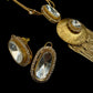 Radiant Disc Tassel Necklace Set with Crystal Accents | Long Fringe Pendant & Matching Earrings