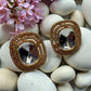 Oval Mirror Crystal Stud Earrings with Pavé Halo | Statement Bridal & Evening Earrings
