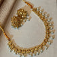 Bollywood indian pearl kundan necklace set choice of pearl or ruby color