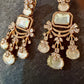 Bollywood Indian Designer high end Earrings with doublet stone,gold finish,Victorian,Ad stones