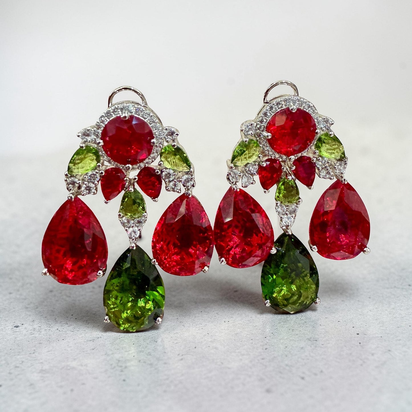 Sparkling Teardrop Crystal Earrings | Luxury Statement Drop Earrings | 6 Color Options | Bridal & Party Jewelry
