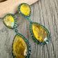 Teardrop Statement Earrings, Vintage Bridal Dangle, Pear Shaped Gemstone Jewelry