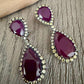 Teardrop Statement Earrings, Vintage Bridal Dangle, Pear Shaped Gemstone Jewelry