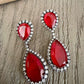 Teardrop Statement Earrings, Vintage Bridal Dangle, Pear Shaped Gemstone Jewelry