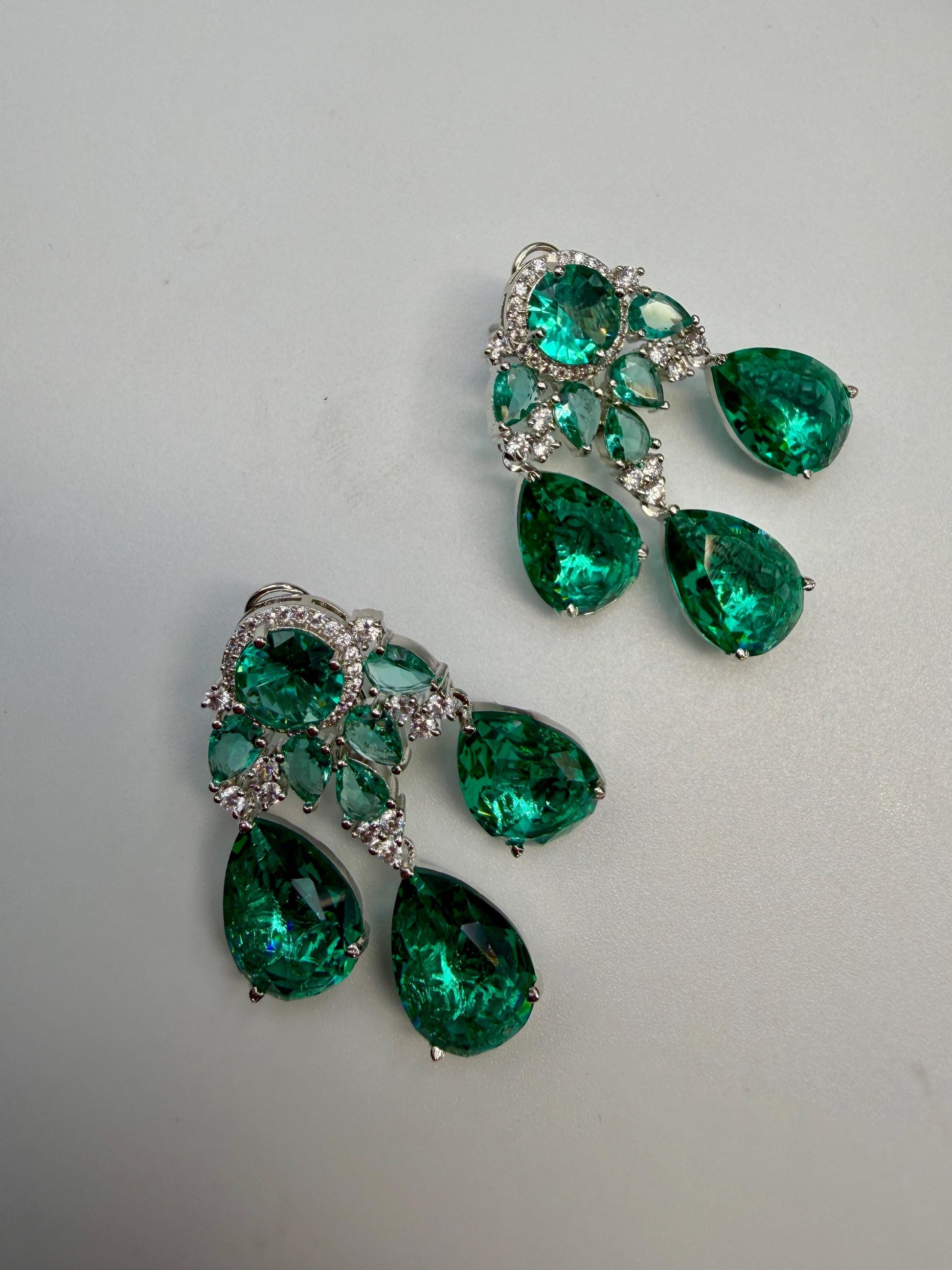 Multi Gemstone Drop Earrings with Yellow Citrine and Teal Quartz, Luxury Statement Jewelry