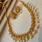 Bollywood indian pearl kundan necklace set choice of pearl or ruby color