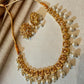 Bollywood indian pearl kundan necklace set choice of pearl or ruby color