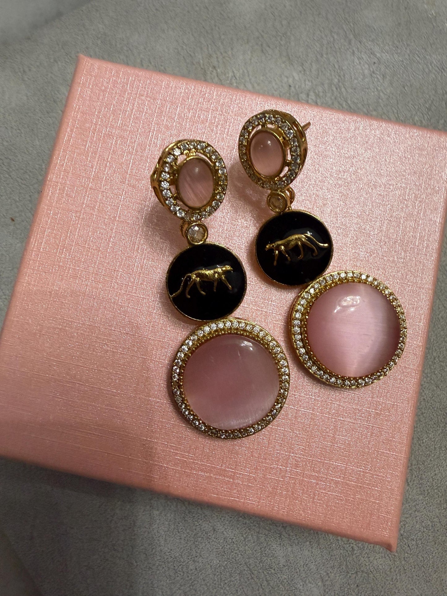 Luxury Panther Zircon Studs | Indian Ethnic Jewelry
