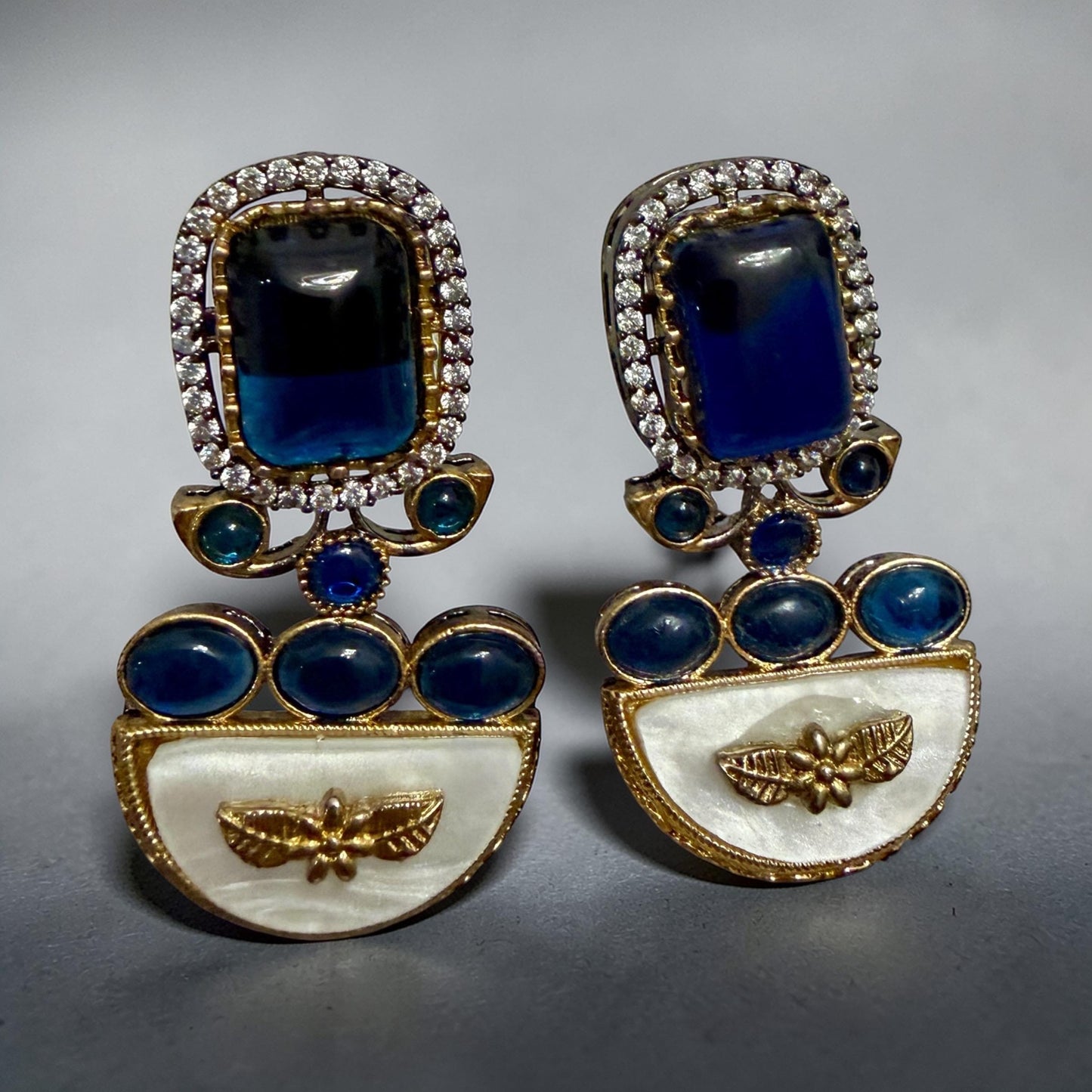 Bollywood Glam: Luxury Earrings Cz stones with lion head antique finish