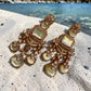 Bollywood Indian Designer high end Earrings with doublet stone,gold finish,Victorian,Ad stones