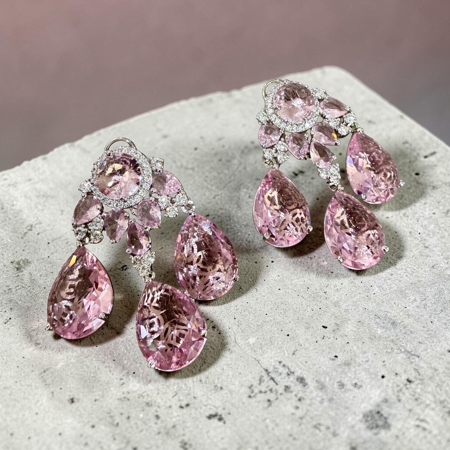 Sparkling Teardrop Crystal Earrings | Luxury Statement Drop Earrings | 6 Color Options | Bridal & Party Jewelry