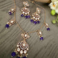 Vintage Pendant Necklace Set, Purple Bead Statement Jewelry, Gold Bridal Necklace with Earrings