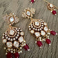 Vintage Pendant Necklace Set, Purple Bead Statement Jewelry, Gold Bridal Necklace with Earrings