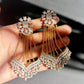 Bollywood Indian Pakistani eid Designer length statement earrings gold finish,Victorian,Ad stones
